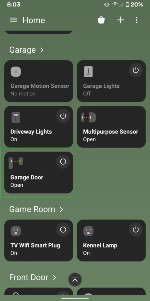 smartthings garage door smartapp