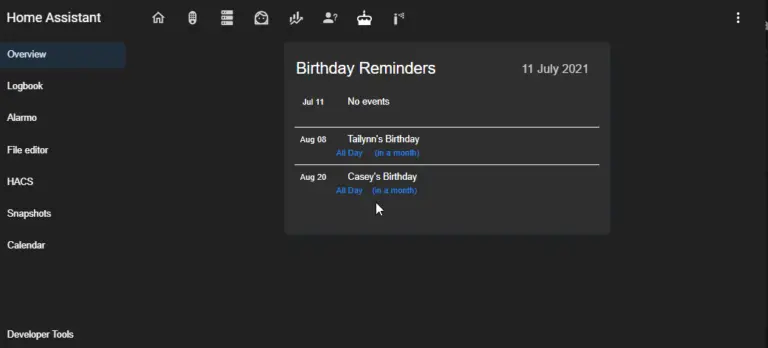 How To Create a Birthday Reminder Lovelace Card