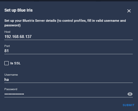 blue iris code to change profiles
