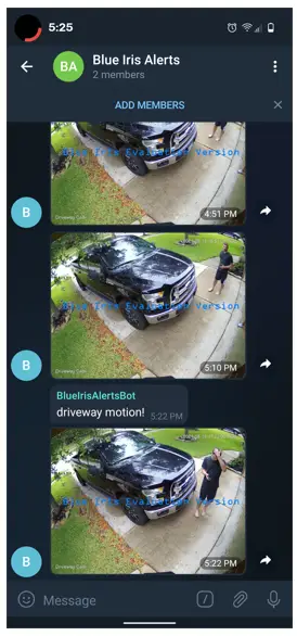 How To Send Blue Iris Images to Telegram