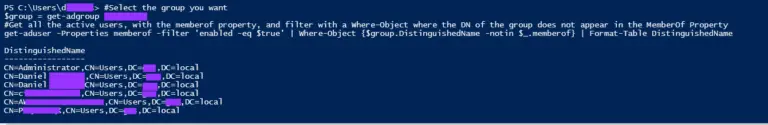 Powershell Script To Find Users NOT in Security Group