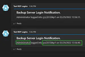 Send Teams Notification when A User Logs in through RDP