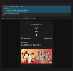 How To Create Steam Card in Home Assistant