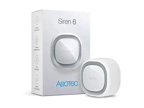 Aeotec Siren 6, Z-Wave Plus S2 Enabled Zwave Siren Safety Speaker, Wall-Mounted Sound & Light Security Intruder Zwave Alarm with Backup Battery, 110dB