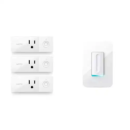 Wemo Mini Smart Plug Bundle with WeMo Dimmer WiFi Light Switch, Compatible with Alexa, The Google Assistant and Apple Homekit (F7C059)