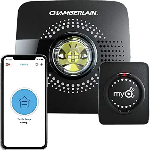 MyQ Smart Garage Door Opener Chamberlain MYQ-G0301 - Wireless & Wi-Fi enabled Garage Hub with Smartphone Control, 1 Pack, Black